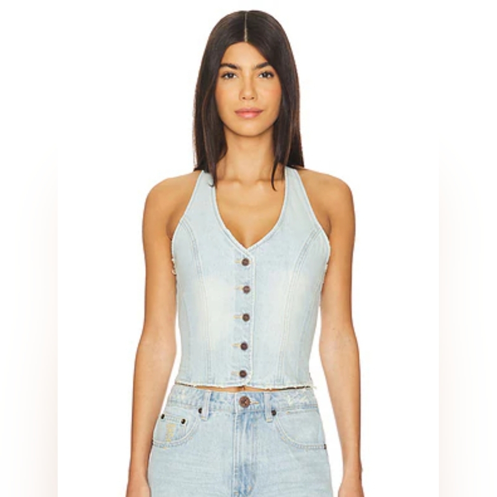 NWOT One Teaspoon Denim Halter Top
